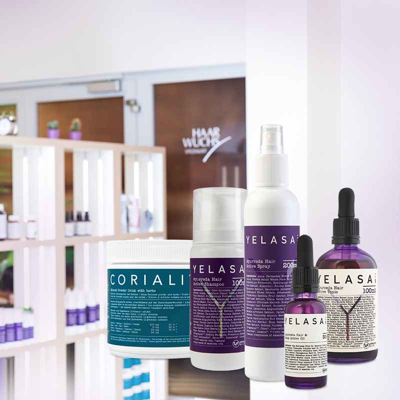 Produktset für schöne Haare und vitaler Kopfhaut für kurze Haare