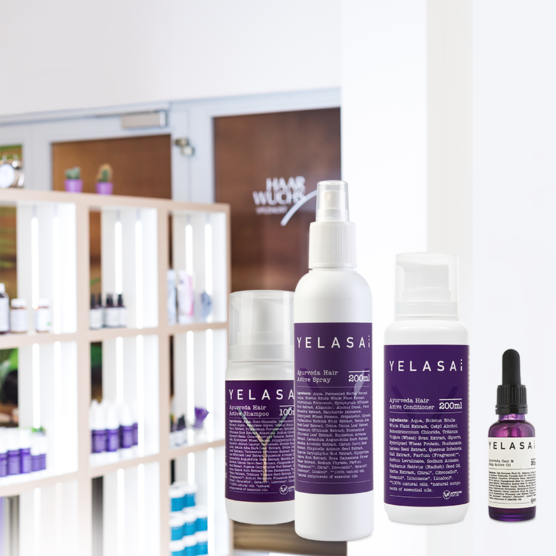 Produktset bei Schuppenflechte für lange Haare