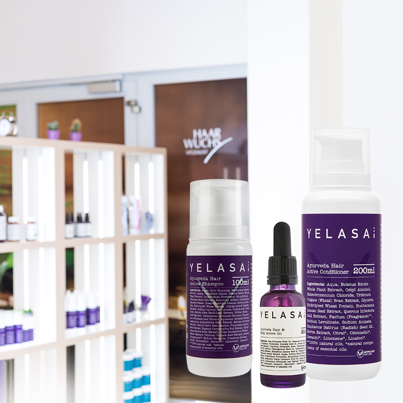 Produktset bei Schuppen für lange Haare