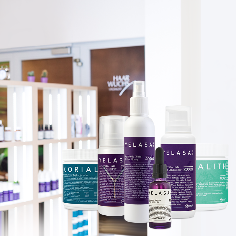 Produktset bei starker Schuppenflechte für lange Haare