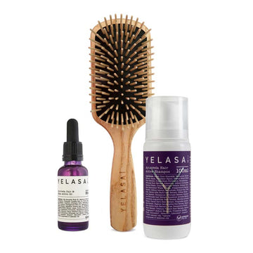 Set de base avec brosse à picots en bois (cheveux courts)