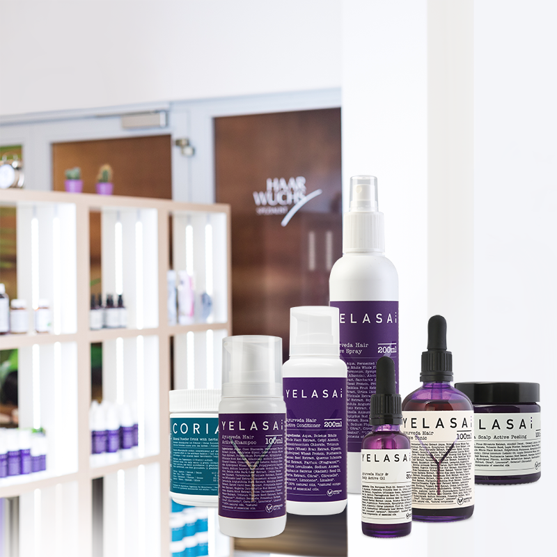 Produktset bei Schuppen für lange Haare