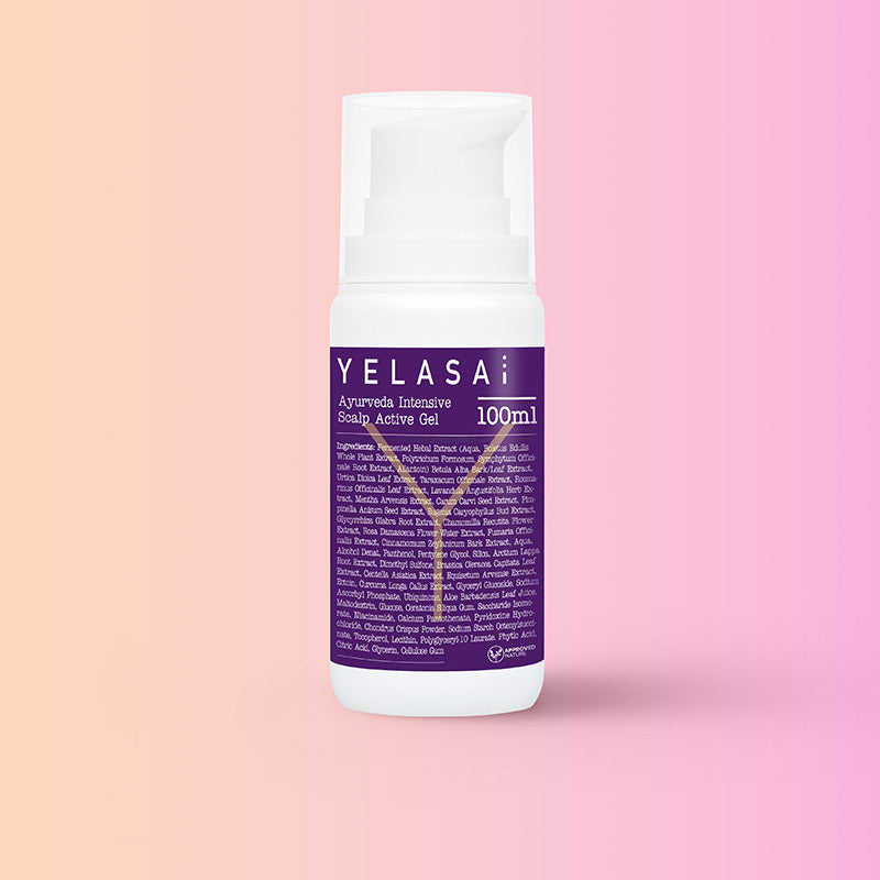 Ayurveda Intensive Scalp Active Gel in einer 100ml Pump Flasche von YELASAI
