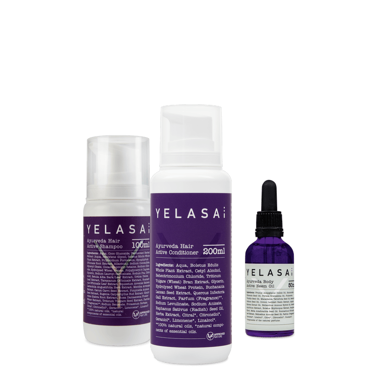Kopfhautpflege-Set auch bei Akne oder Unreinheiten für lange Haare von YELASAI