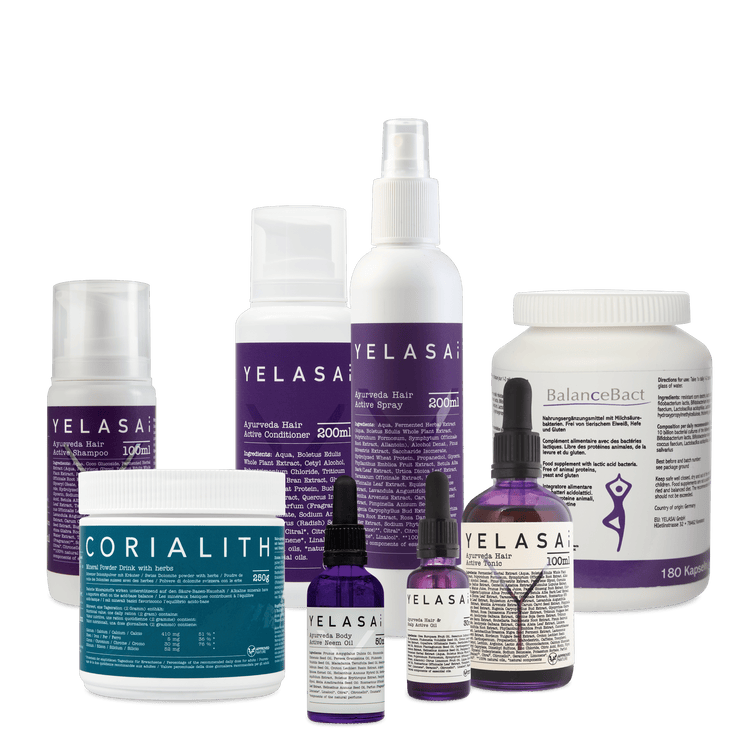 Haarpflege Set auch bei kreisrundem Haarausfall nach Medikamenten, geeignet für lange Haare von YELASAI