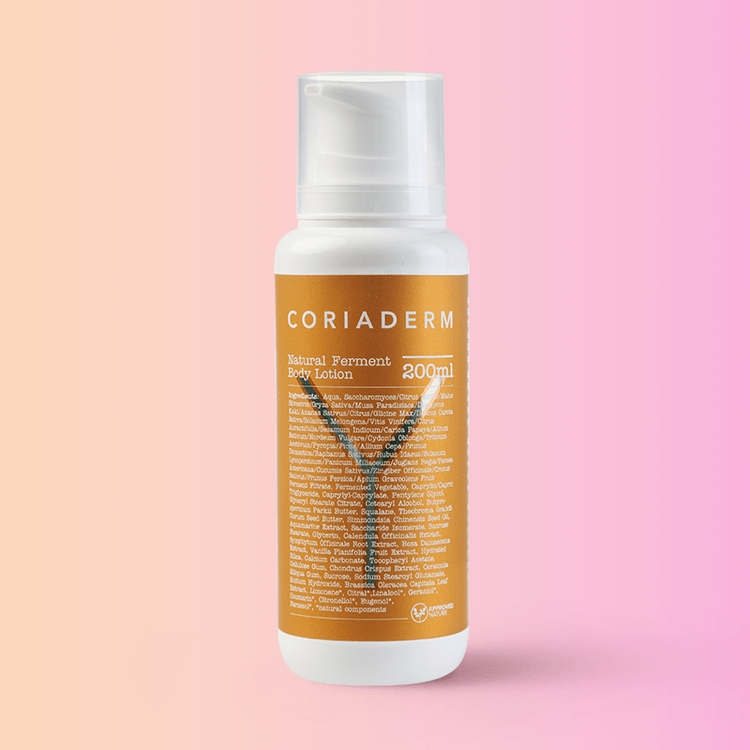 CORIADERM Natural Ferment Body Lotion in der 200ml Pump Flasche von YELASAI