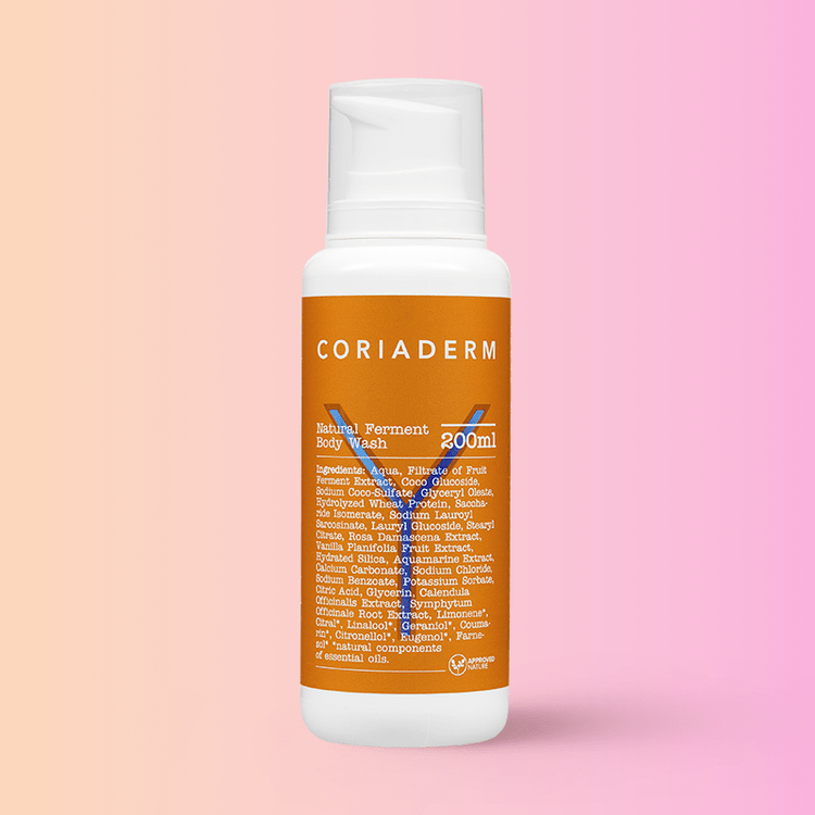 CORIADERM Natural Ferment Body Wash in der 200ml Pump Flasche von YELASAI