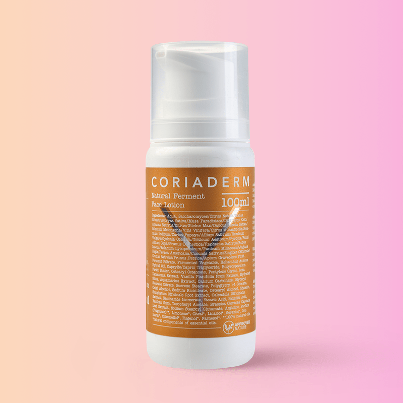 CORIADERM Natural Ferment Face Lotion in der 100ml Pump Flasche von YELASAI