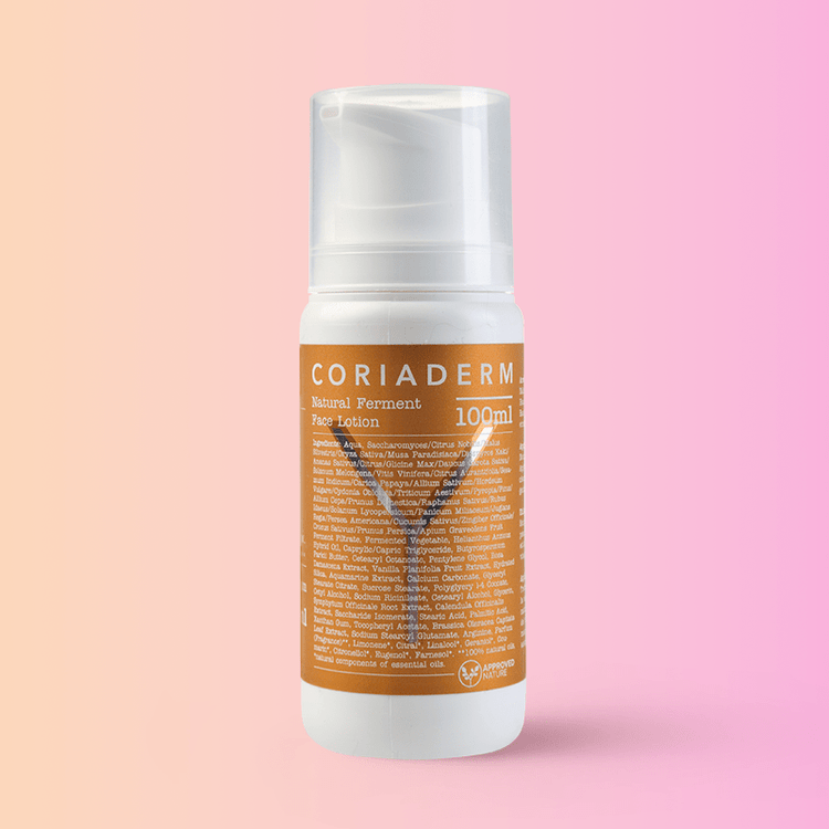 CORIADERM Natural Ferment Face Lotion in der 100ml Pump Flasche von YELASAI