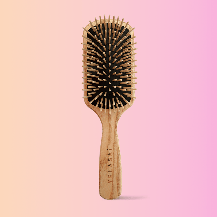 Holzstiftbürste von YELASAI als stehende Draufsicht
