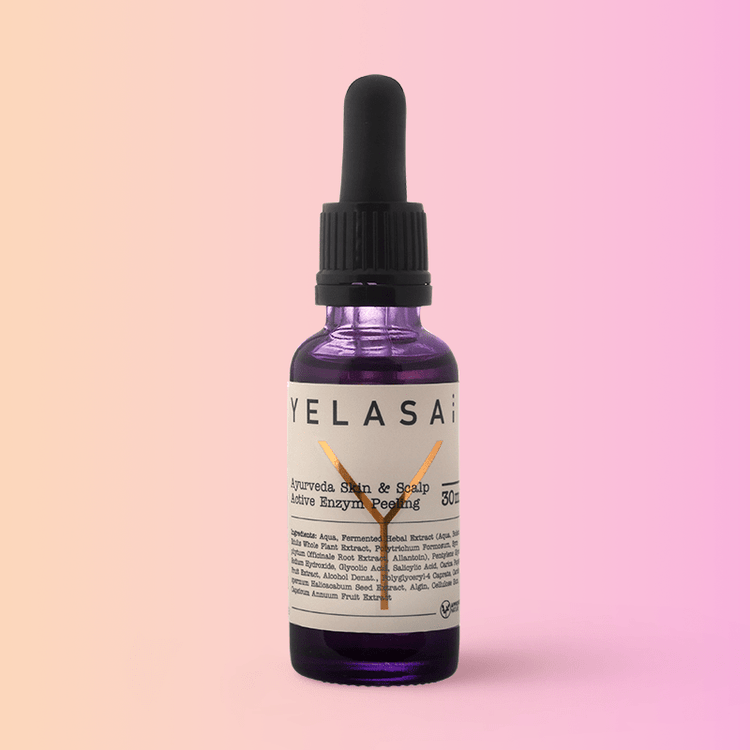 Ayurveda Skin & Scalp Active Enzym Peeling in der 30ml Flasche von YELASAI