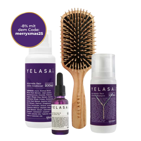 Set base per capelli lunghi con spazzola in legno