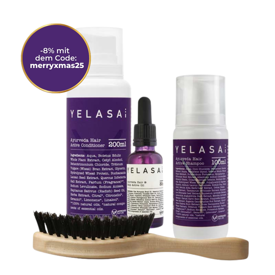 Set base per capelli lunghi con spazzola in cinghiale