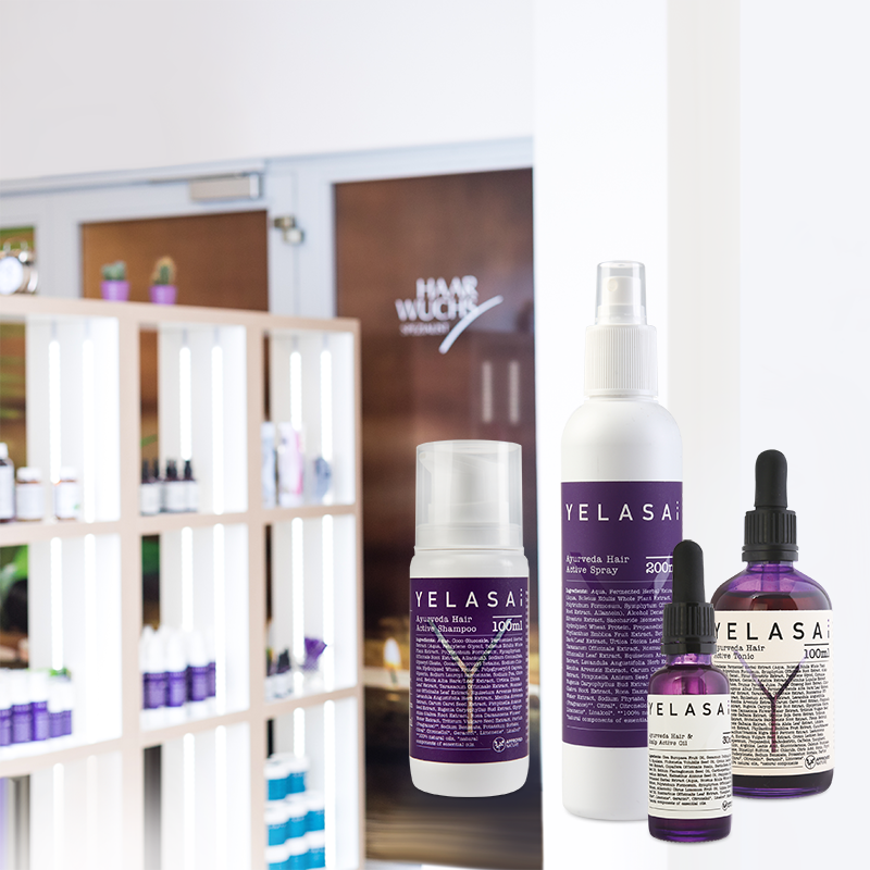 Produktset bei Geheimratsecken für kurze Haare