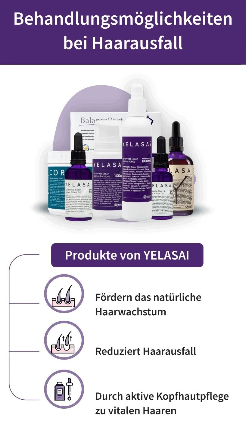 Behandlungsmöglichkeiten um Haarausfall zu stoppen in Form von Grafik
