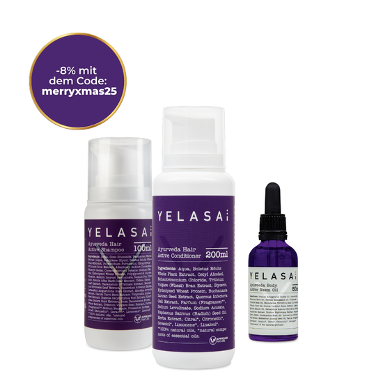 Kopfhautpflege-Set auch bei Akne oder Unreinheiten – lange Haare