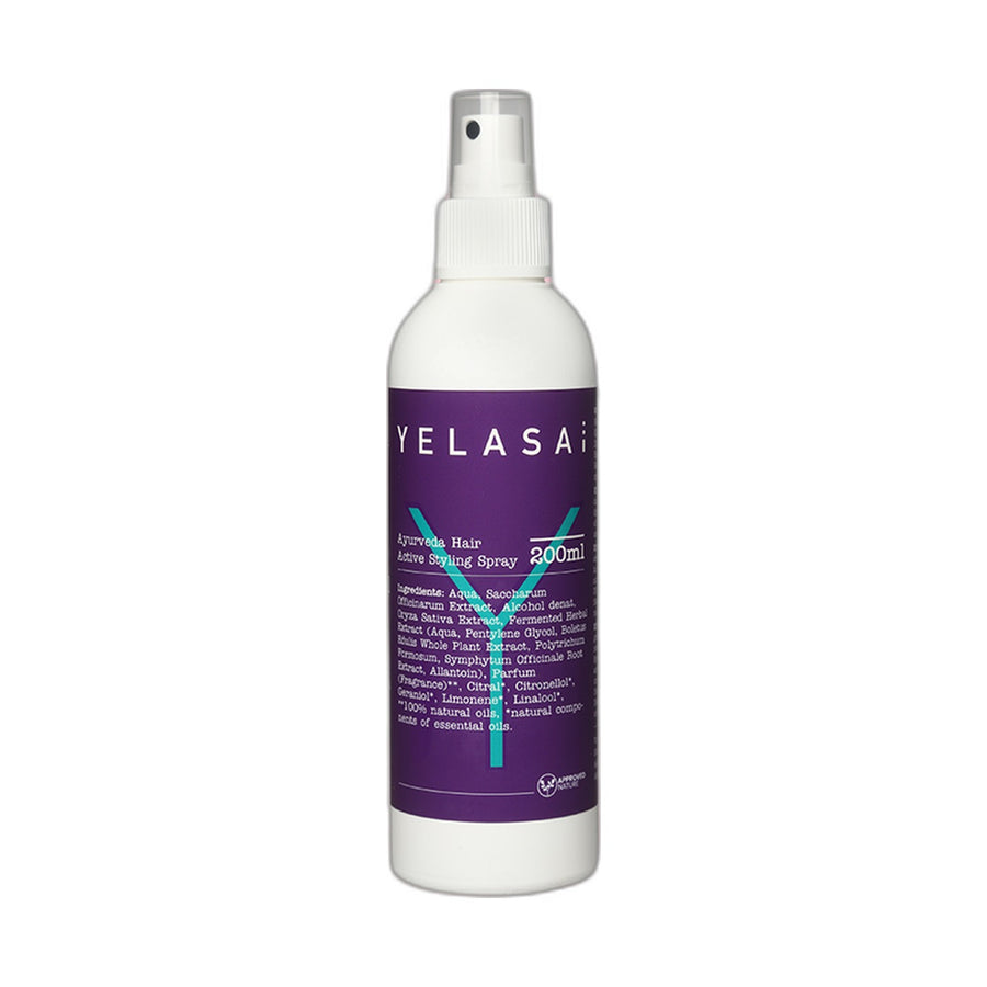 Ayurveda Hair Active Styling Spray 200 ml – Haarspray ohne Treibgas von YELASAI