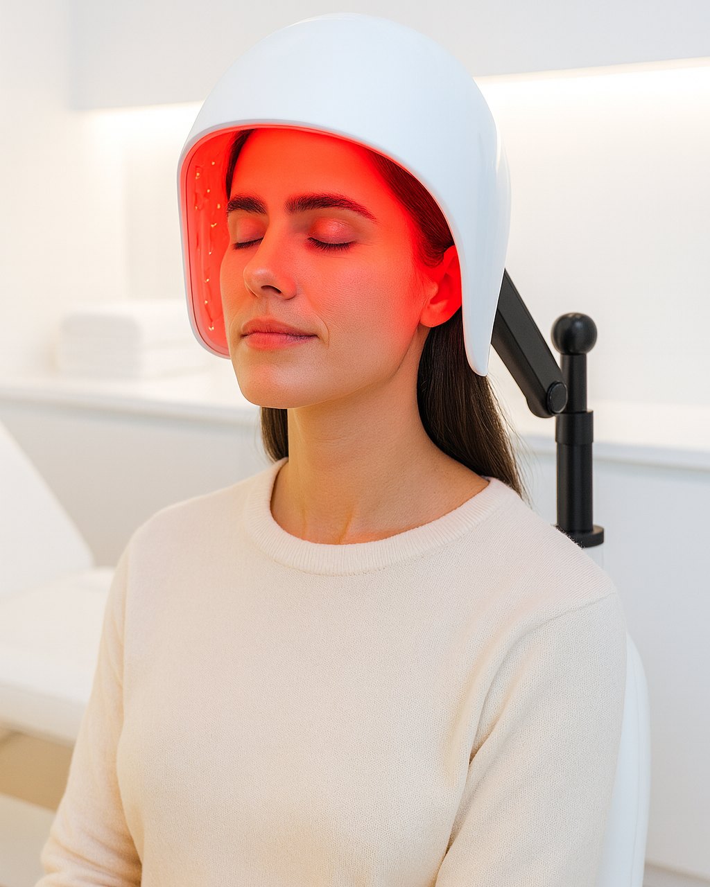Kundin während einer Anwendung mit dem Hair Active Light